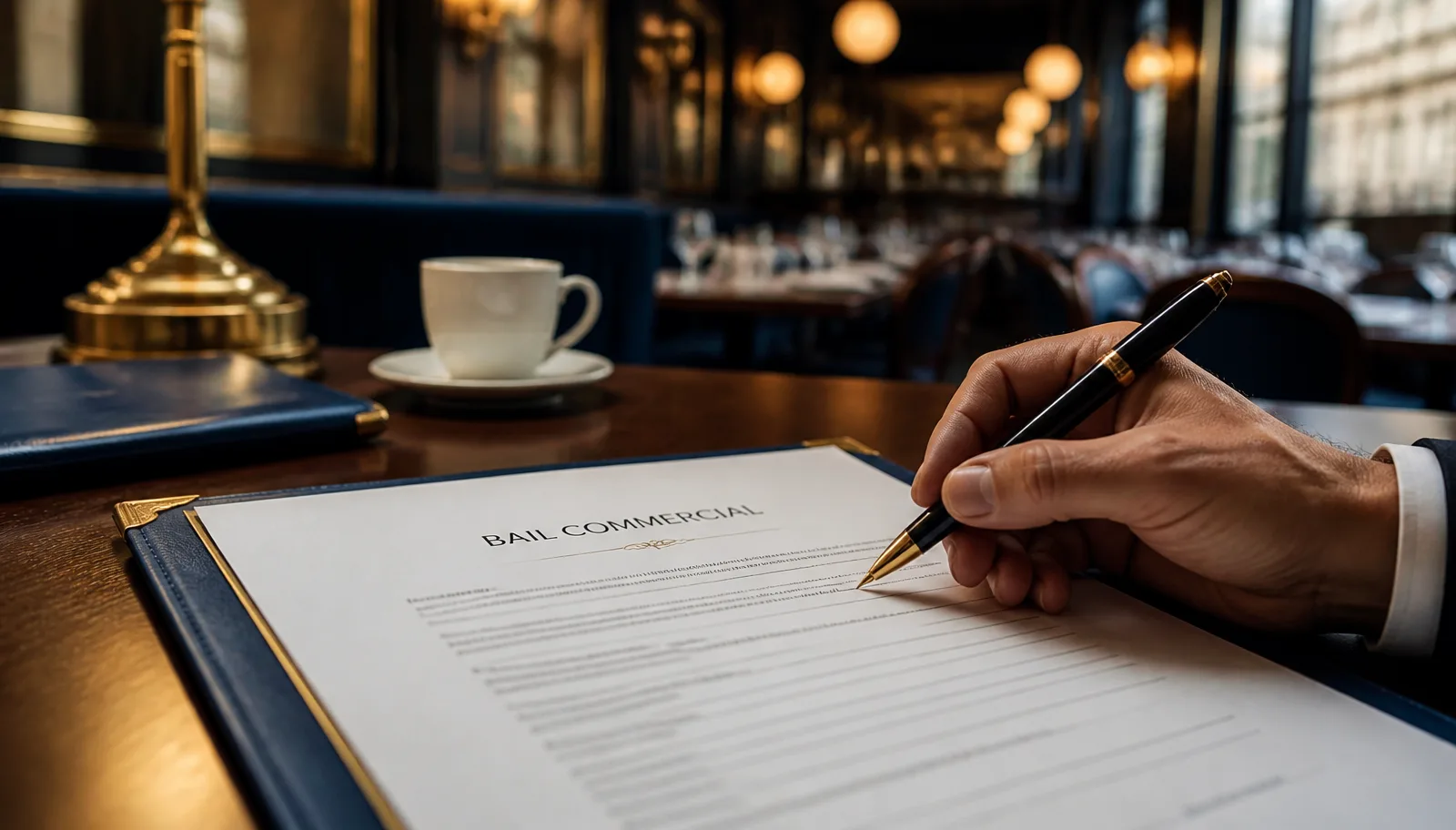Contrat de bail commercial examiné dans un brasserie parisienne, illustration des points à vérifier avant une cession de fonds de commerce